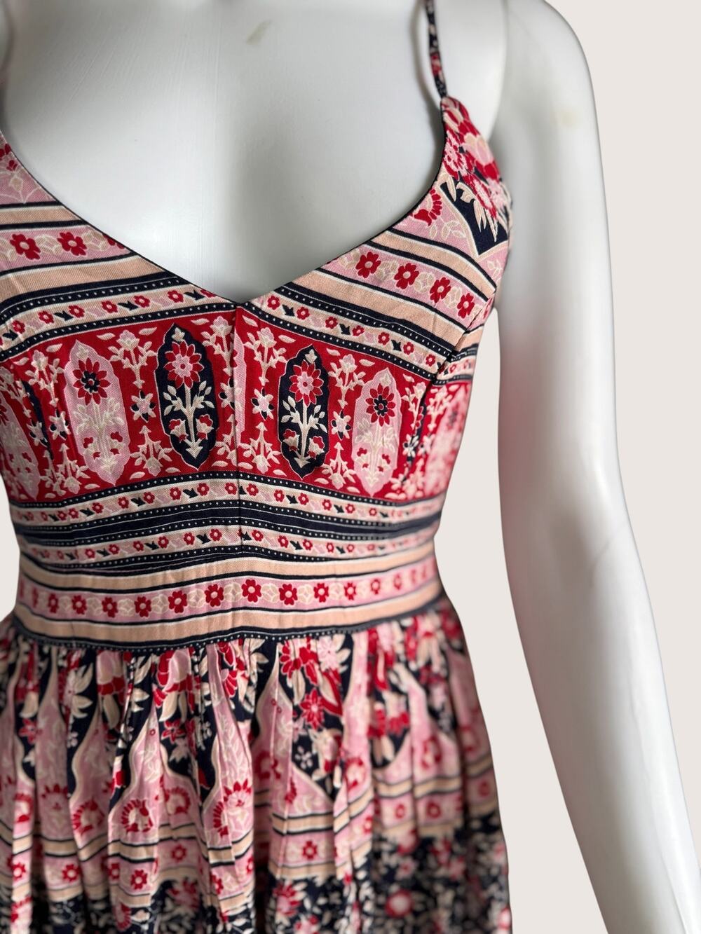 Floral Print Open Back Maxi Dress Size M